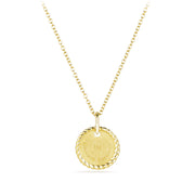 Initial Charm Necklace with Diamonds in Gold on Chain