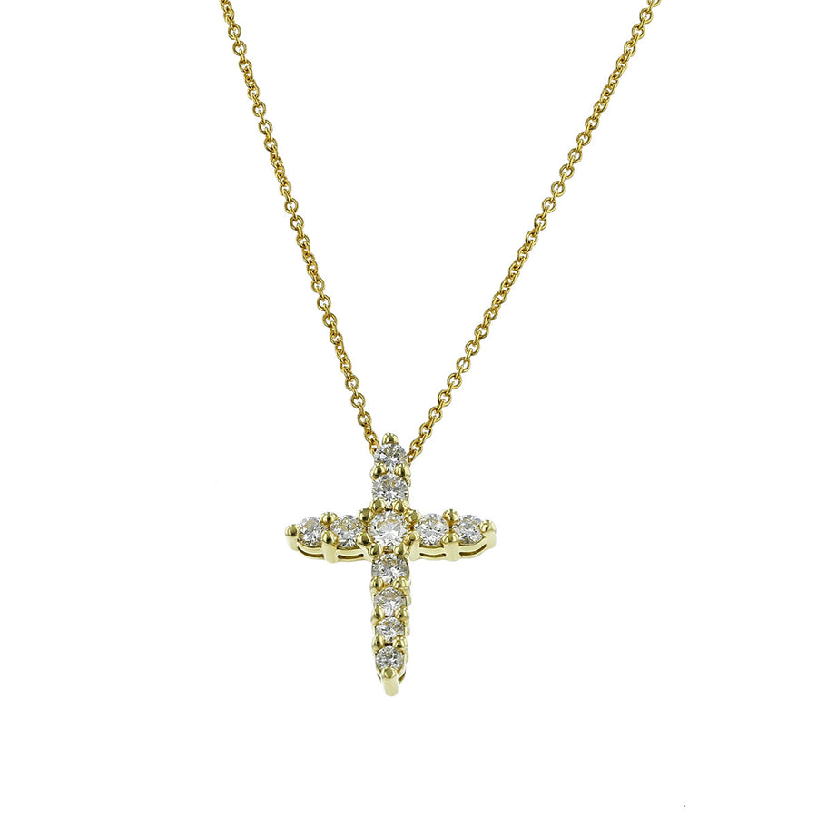 18K Diamond Cross Pendant