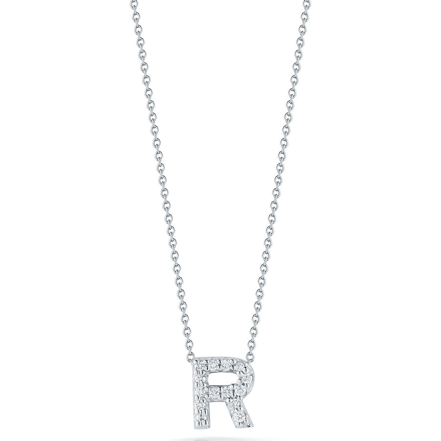 Love Letter R Pendant with Diamonds