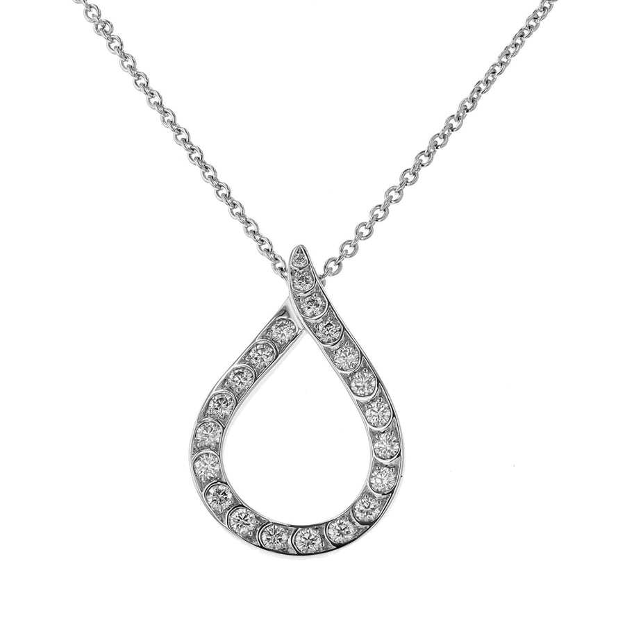 Scallop Pear Diamond Pendant Necklace