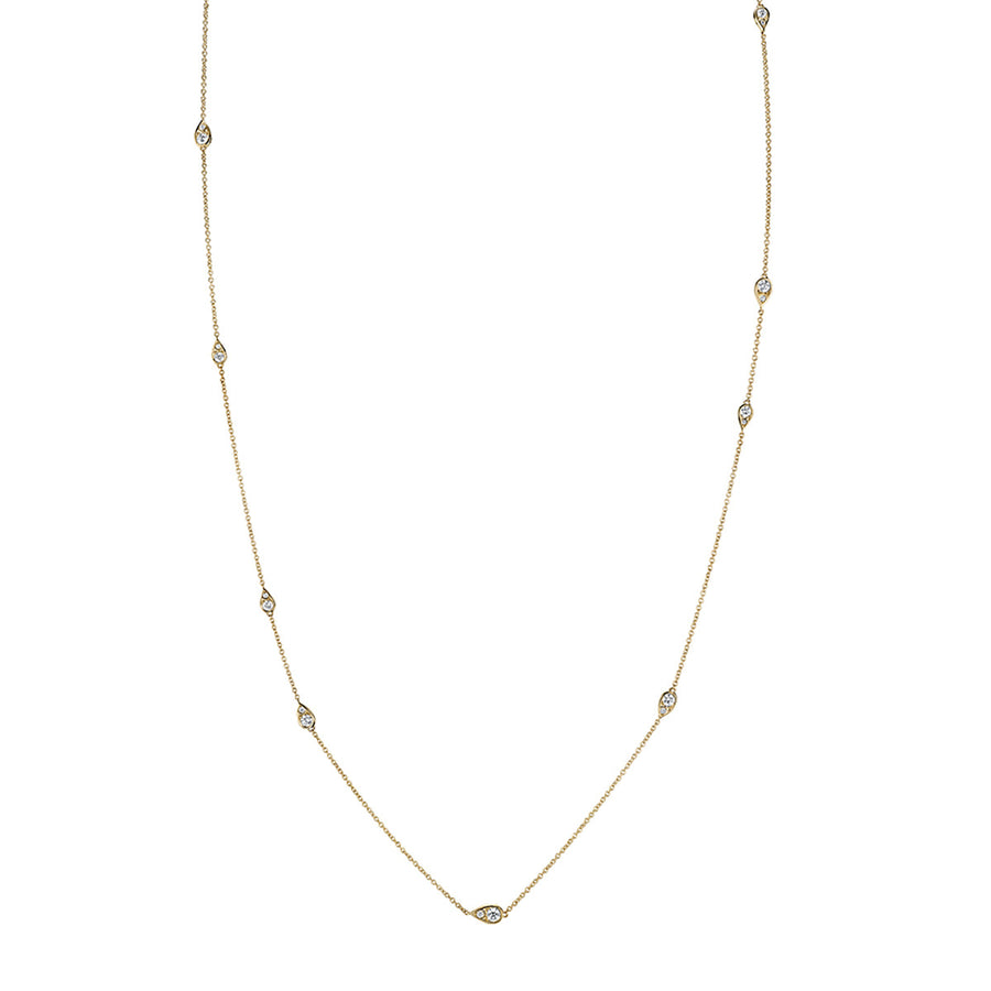 Scallop Artisan Pave Diamond Chain Necklace