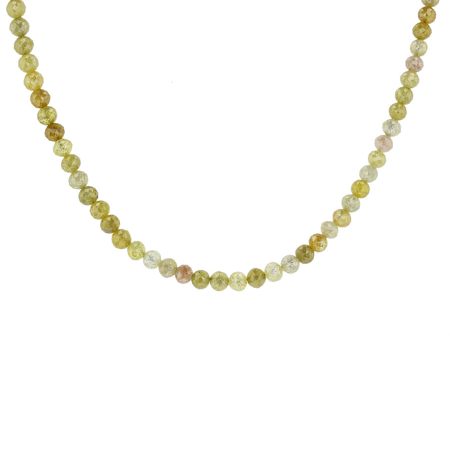 Yellow Ice Crystal Diamond Bead Necklace