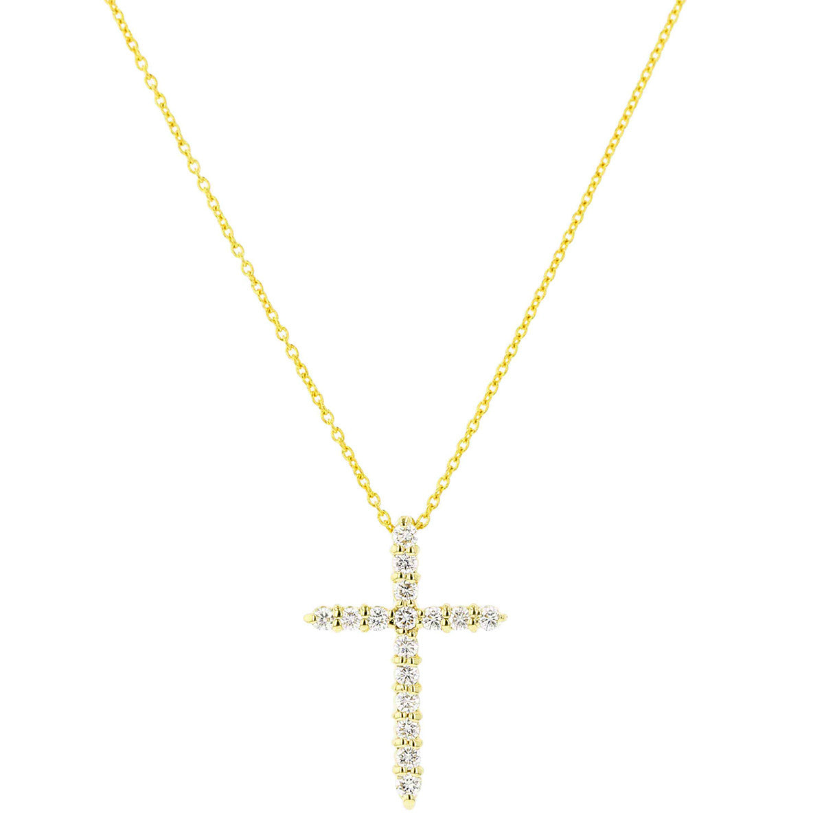 18K Yellow Gold Diamond Cross Pendant | Shreve & Co. | Shreve & Co ...