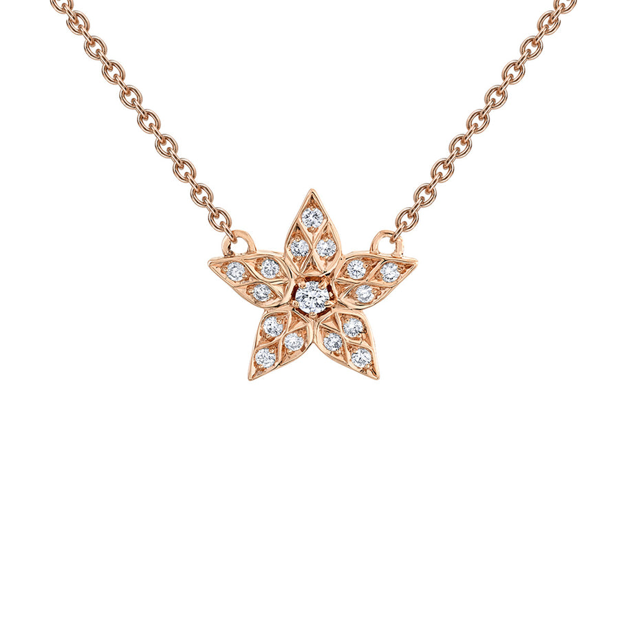 Artisan Pave Diamond Single Lily Pendant Necklace