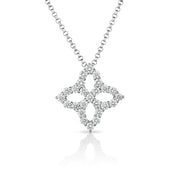 Princess Flower Necklace with Medium Diamond Pendant