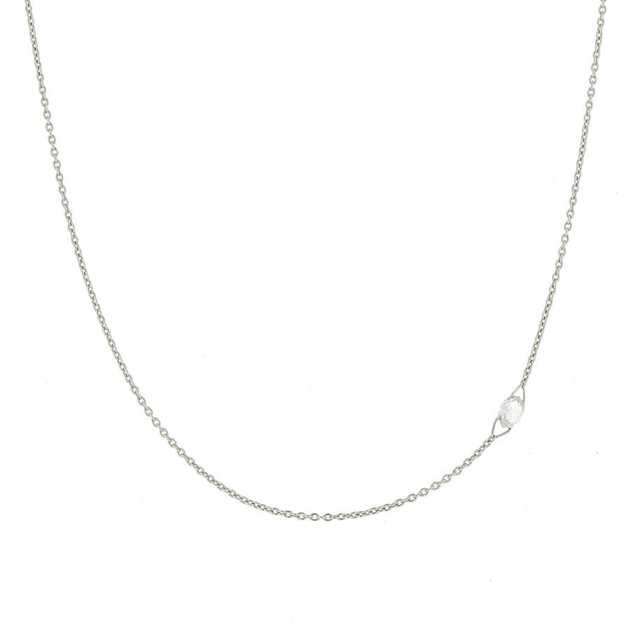 Single Briolette Diamond Necklace