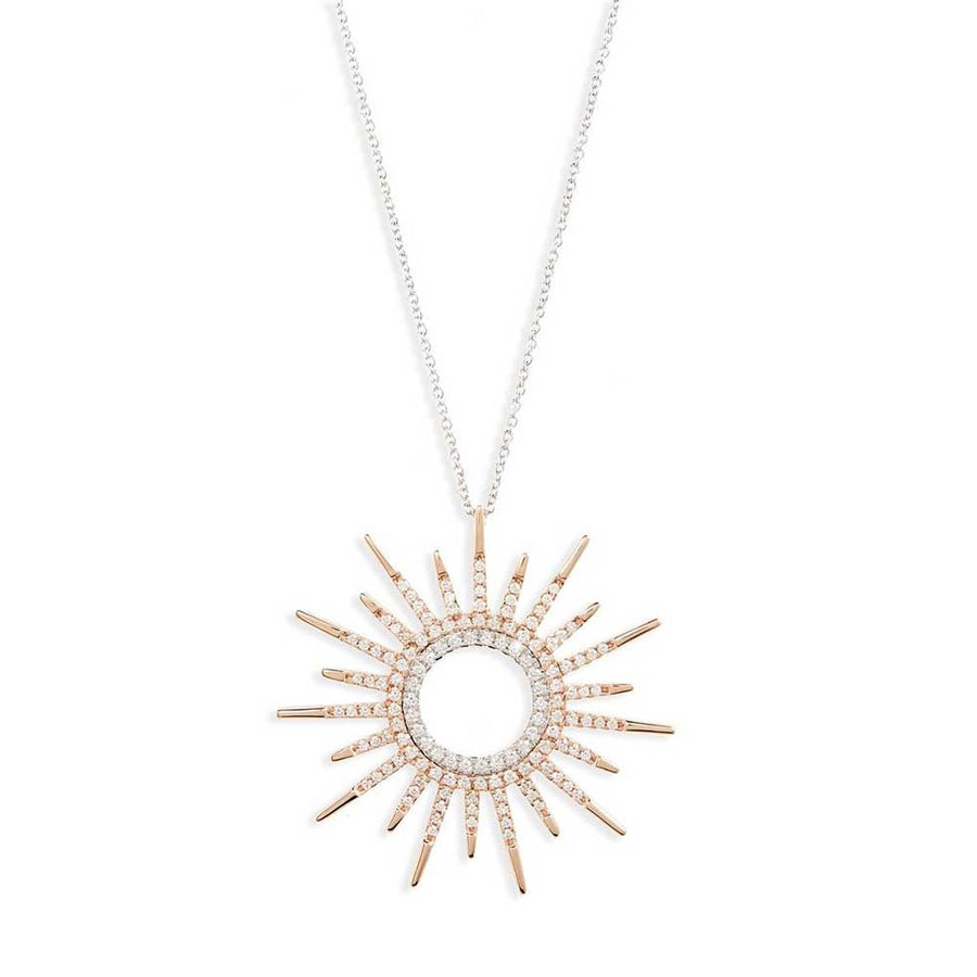 Diamond Sunburst Pendant Necklace