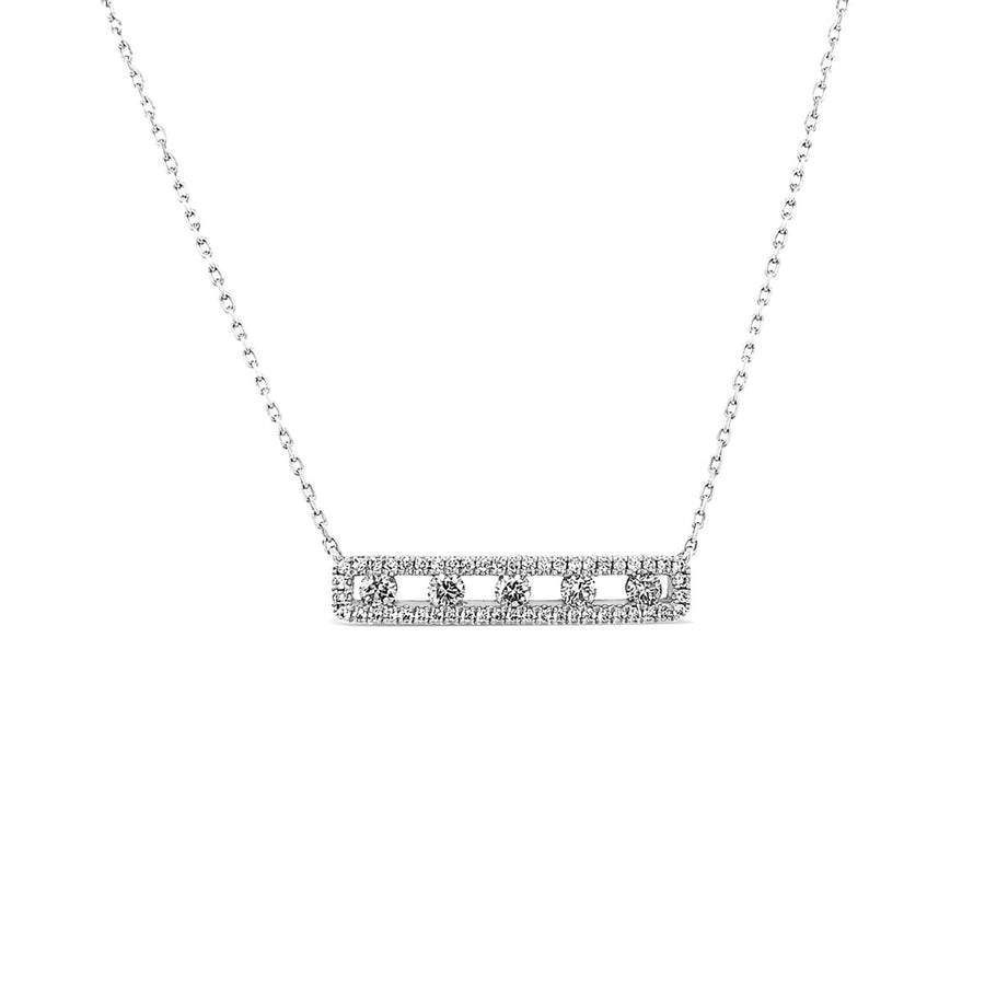 Diamond Air Bar Pendant Necklace