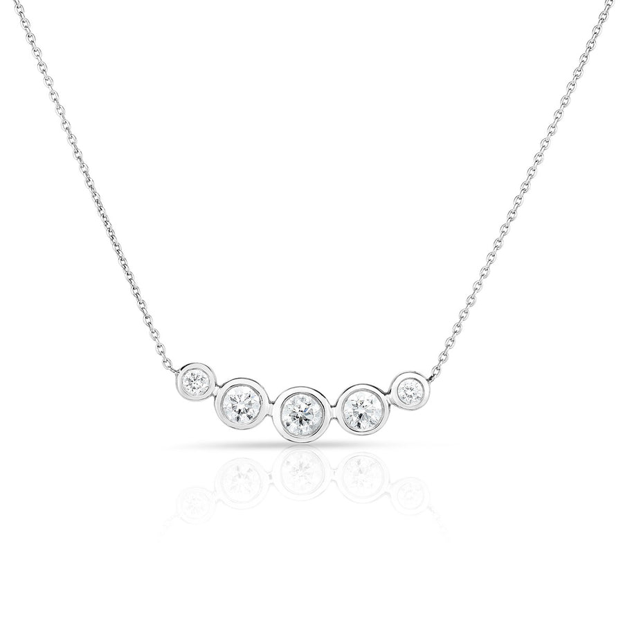 Five Diamond Bezel Necklace