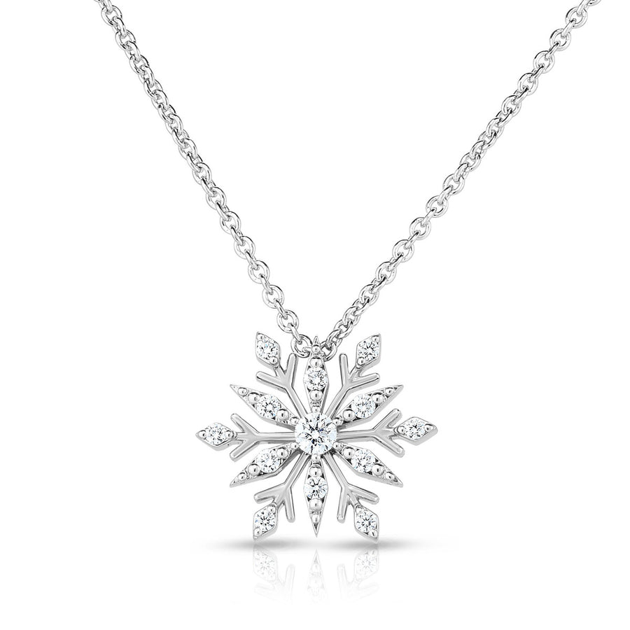 18K W Disney Frozen 2 Small Snowflake Pendant with Diamonds