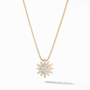 Starburst Pendant Necklace in 18K Yellow Gold with Pave Diamonds