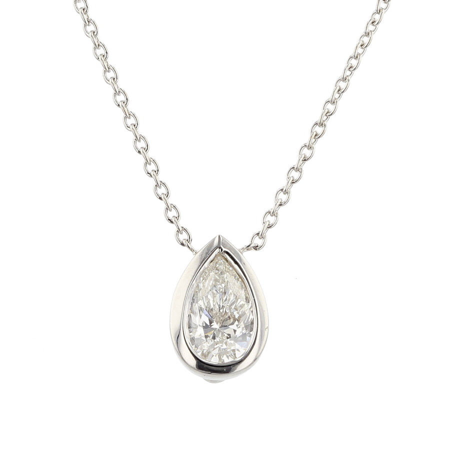 18K Diamond Pear Shape Pendant