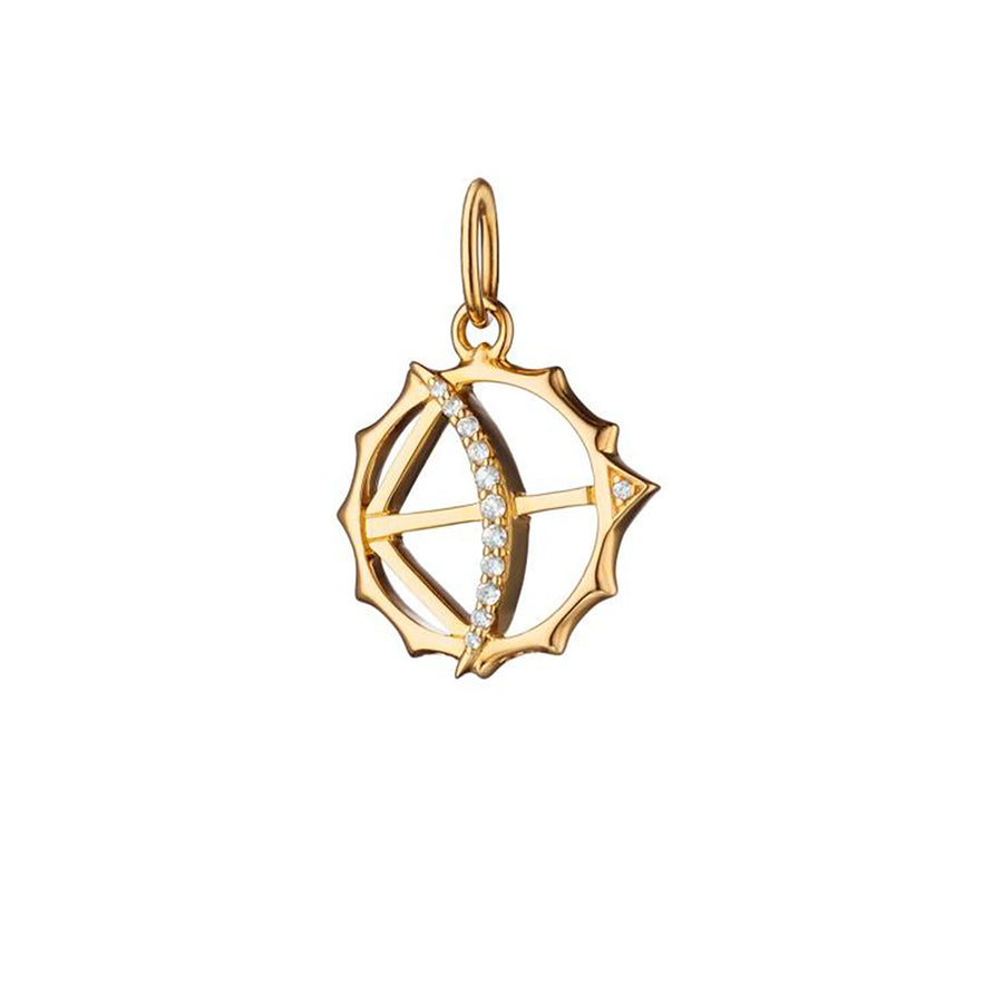 Mini Apollo Bow and Arrow Charm with Diamonds