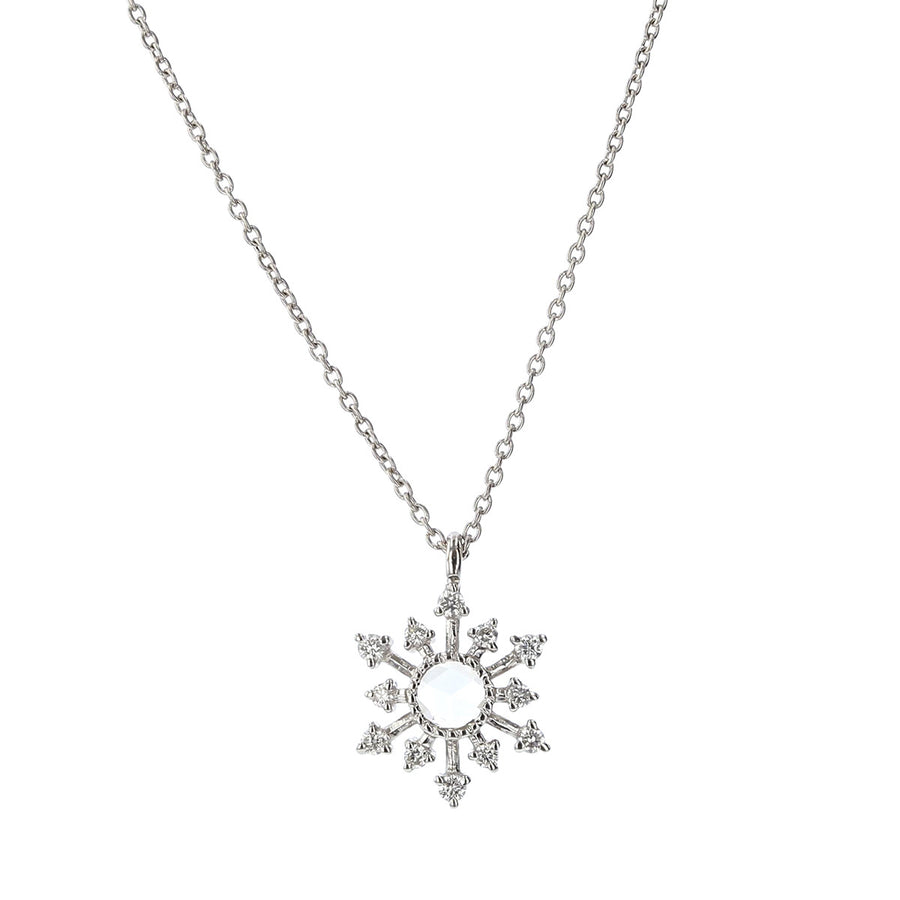 Leena Rose Cut Diamond White Gold Necklace