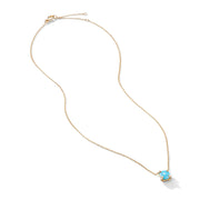Chatelaine Pendant Necklace with Turquoise and Diamonds in 18K Gold