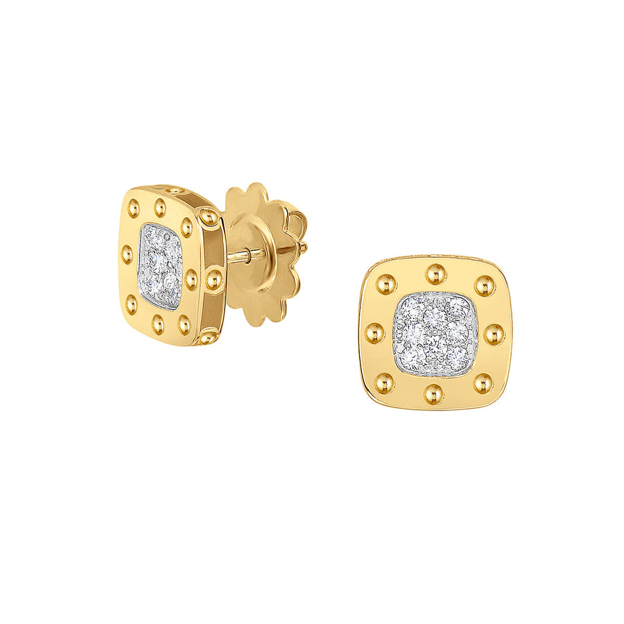 18K Gold Pois Moi Stud Earrings with Diamonds