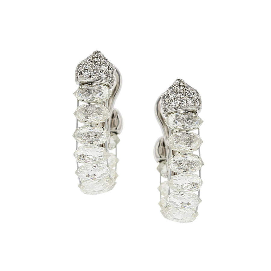Briolette Diamond Loop Earrings