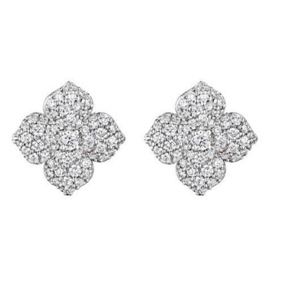 Large Flower Diamond Earrings