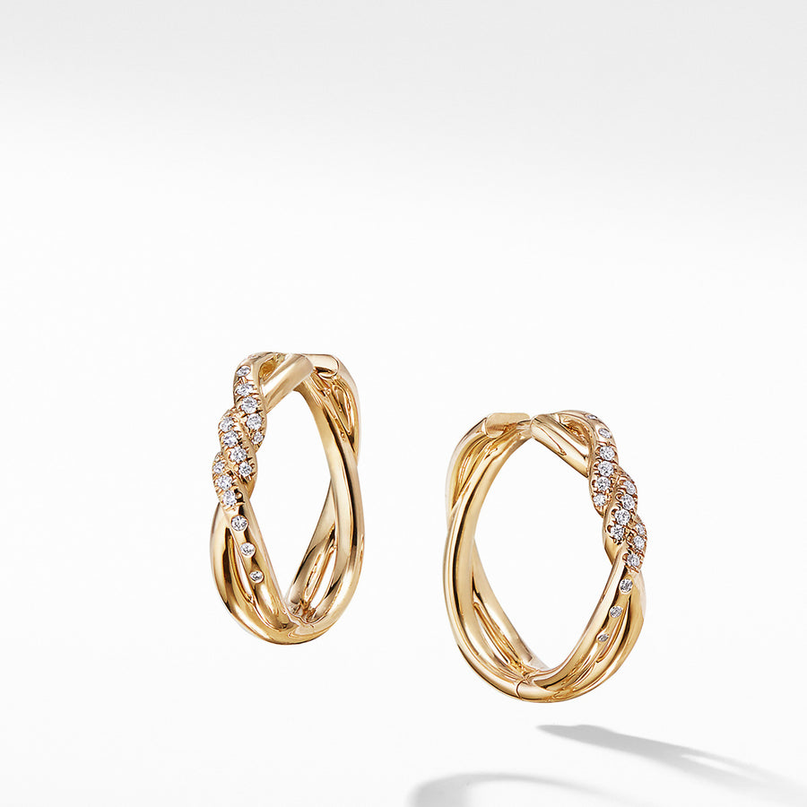Continuance Hoop Earrings with Diamonds in 18K Gold