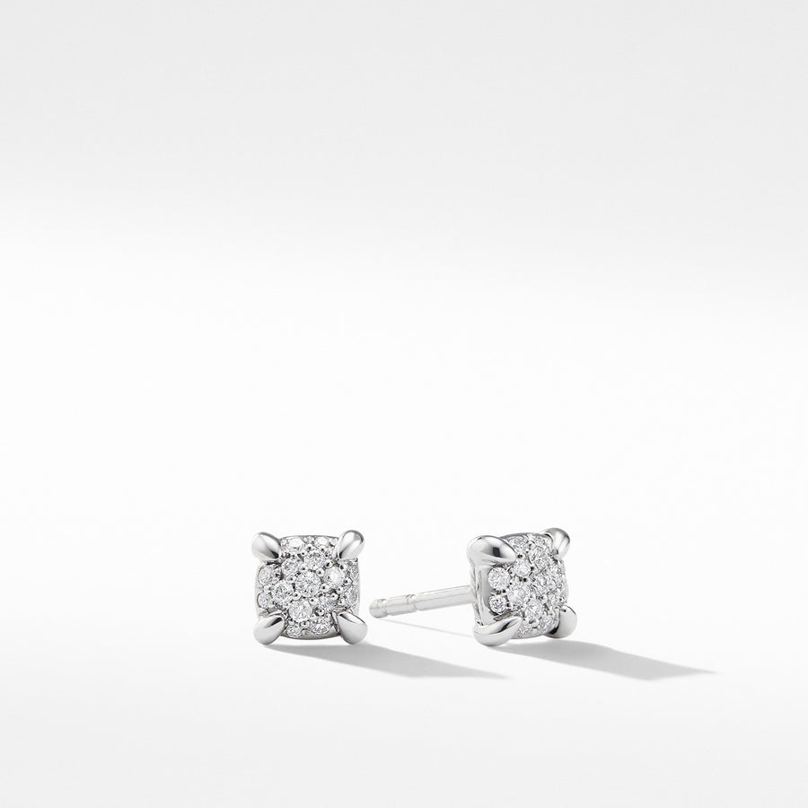 Precious Chatelaine Stud Earrings with Diamonds in 18K White Gold