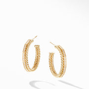 Stax Hoop Earrings with Diamonds in 18K Gold, 25mm