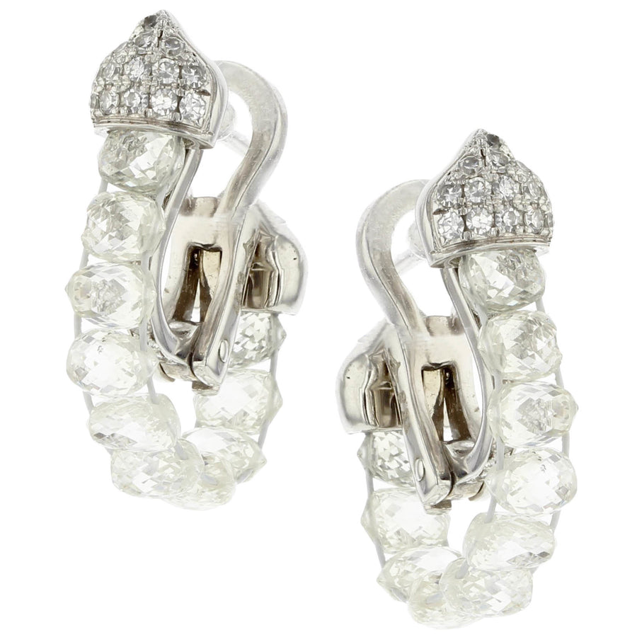 Briolette Diamond Loop Earrings