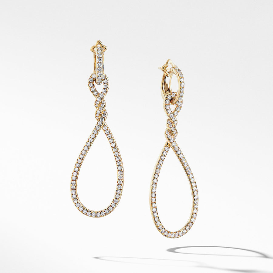 Continuance Full Pave Large Drop Earrings in 18K Yellow Gold