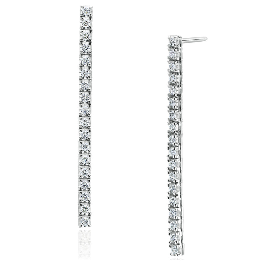 18K White Gold Diamond Drop Earrings