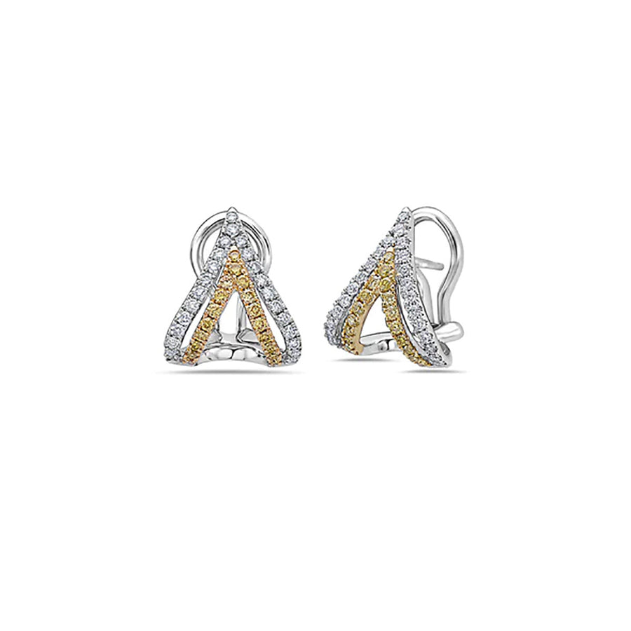 Diamond Double V Pave Stud Earrings