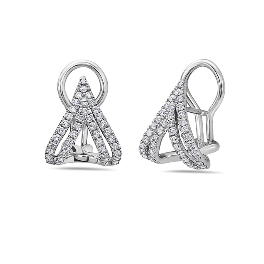 Diamond Double V Stud Earring