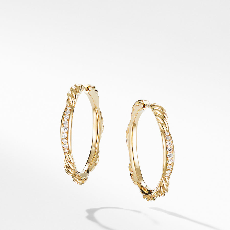 Tides Hoop Earrings in 18K Yellow Gold with Diamonds