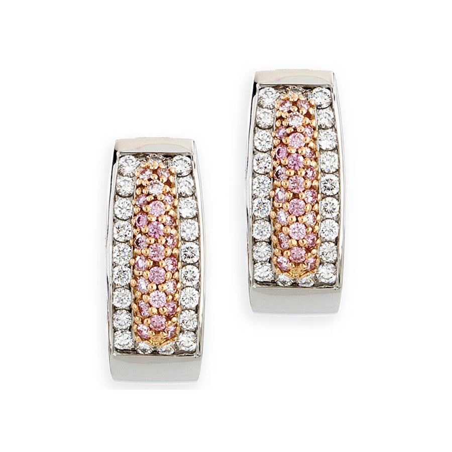 Platinum and 18K Rose Gold Diamond Earrings