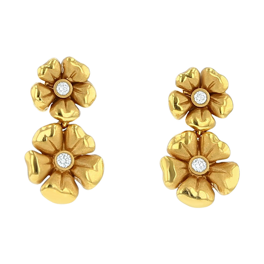 20K Rose Gold Diamond Blossom Earrings