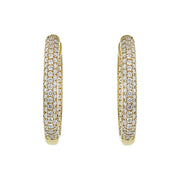 Moonlight Pave Inside-Out Oval Hoop Earrings