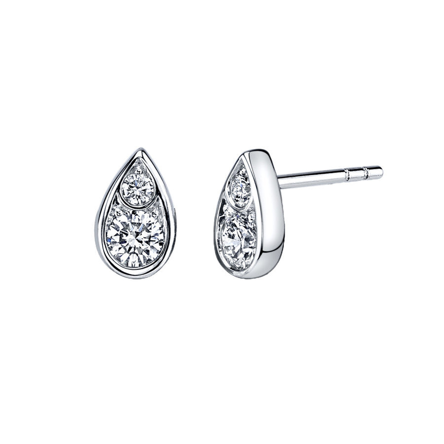 Scallop Artisan Pave Diamond Stud Earrings