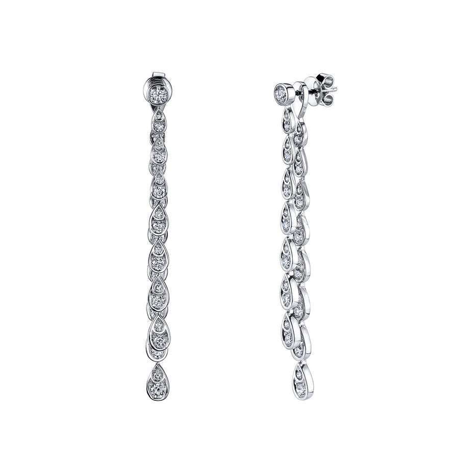Scallop Artisan Diamond Pave Drop Earrings