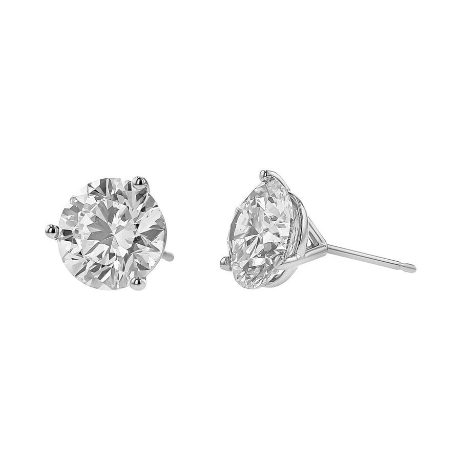 Fire and Ice 18K White Gold Brilliant Diamond Stud Earrings
