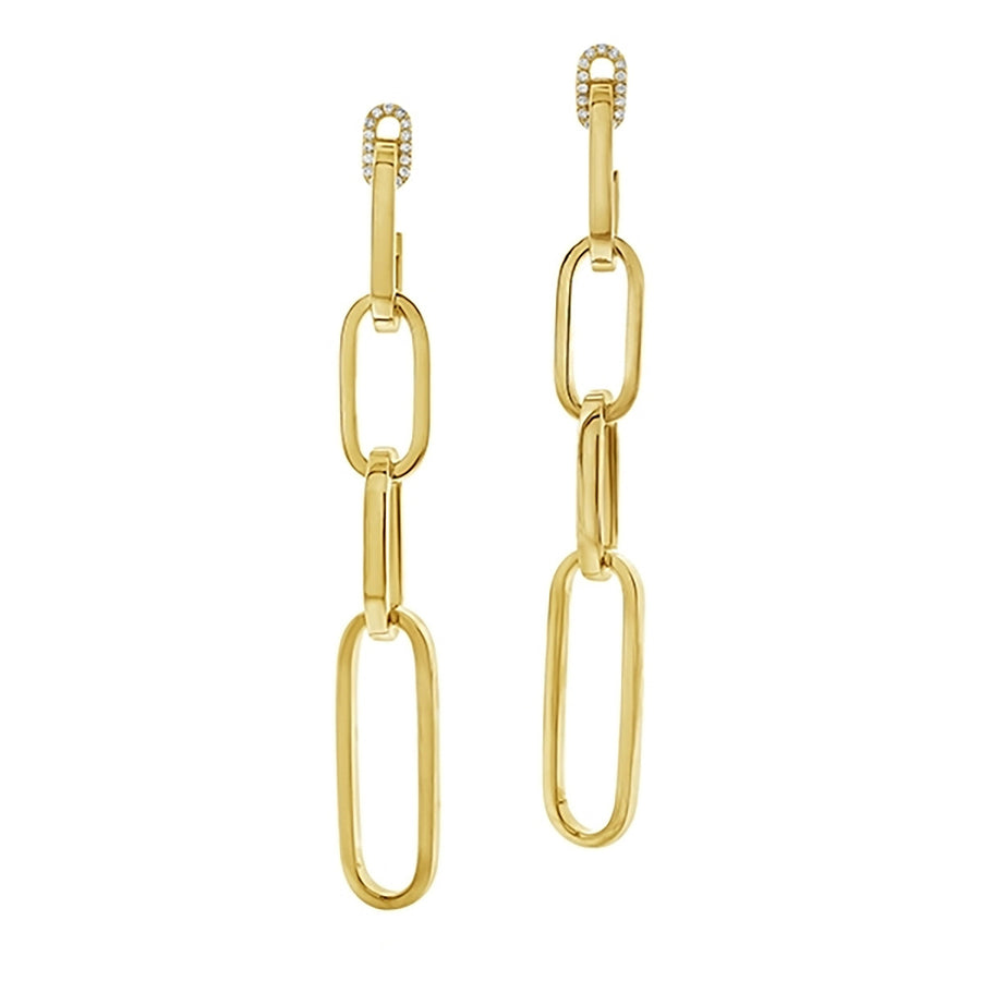 18K Gold Navarra Graduated Link Drop Earrings