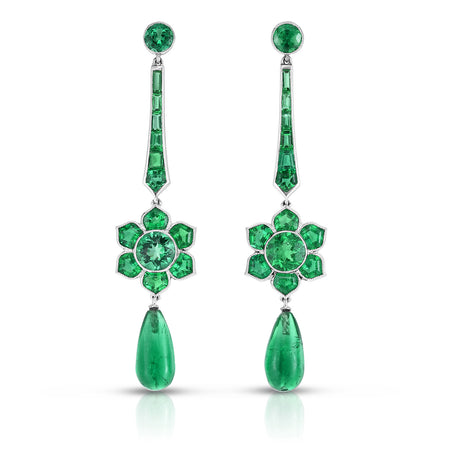 18.00 ct. t.w. Emerald Teardrop Earrings in 14kt Yellow Gold | Ross-Simons