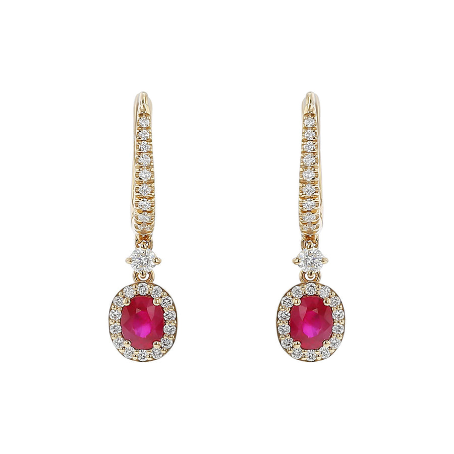 Earrings with Rubies and Diamonds
