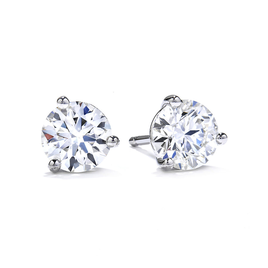 18K White Gold Diamond Stud Earrings