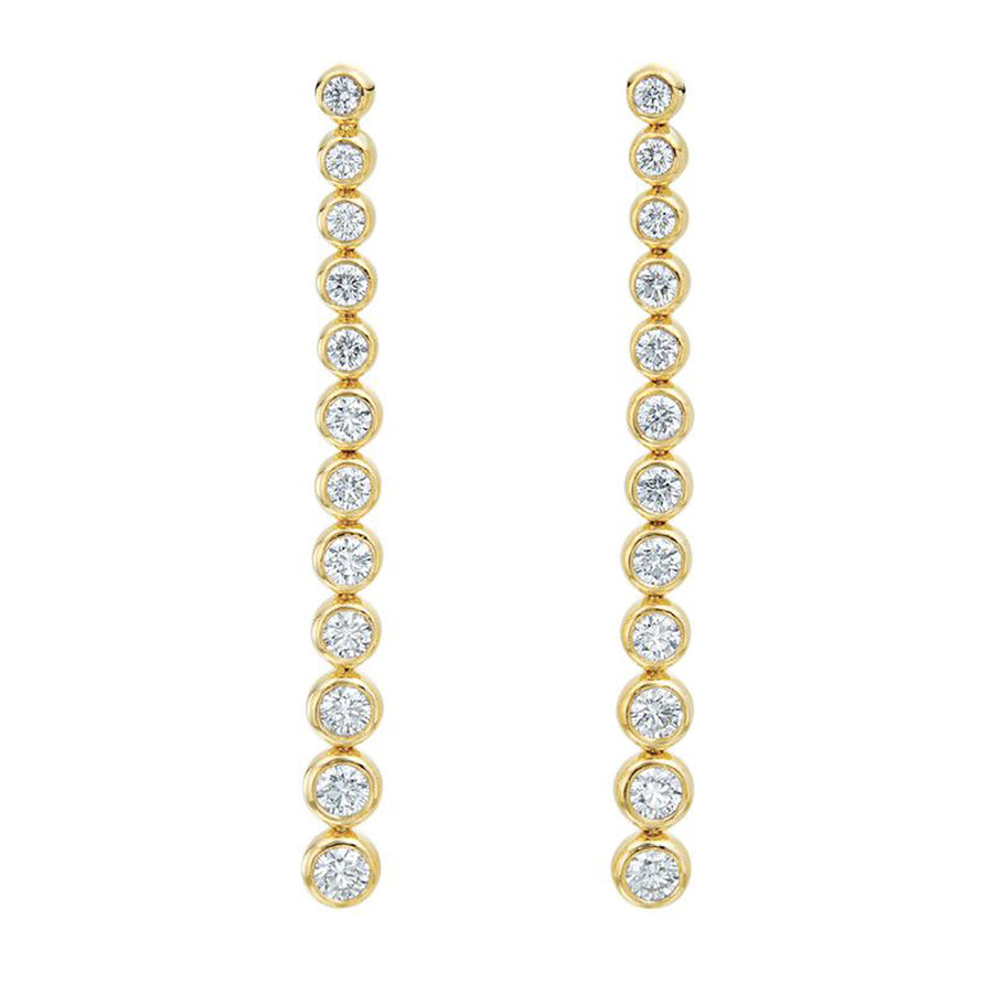 Moonlight 18k Gold Stiletto Diamond Earrings