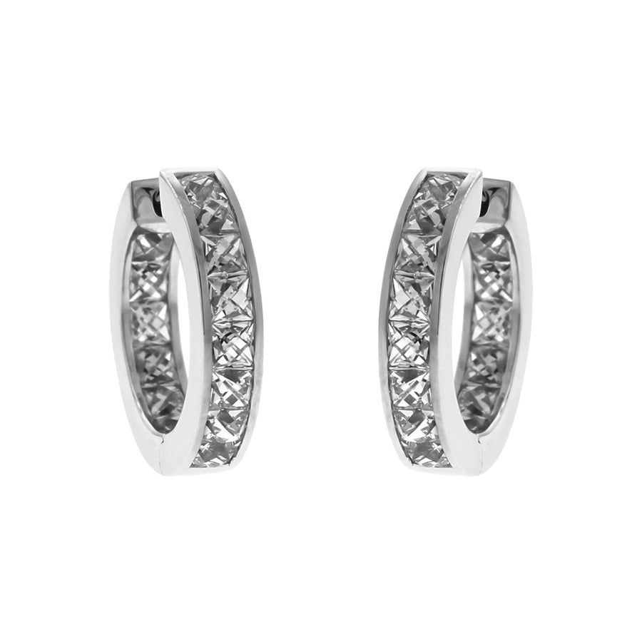 French Cut Diamond Hoop Earrings