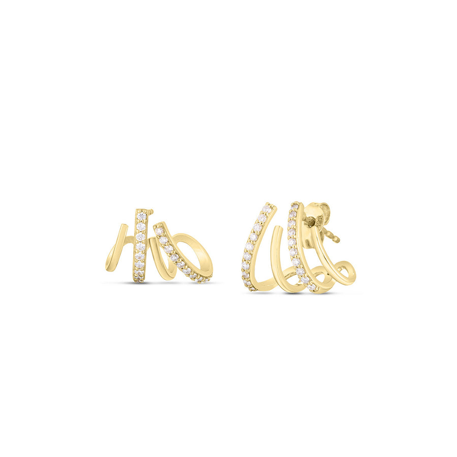 18K Gold Diamond Climber Earrings