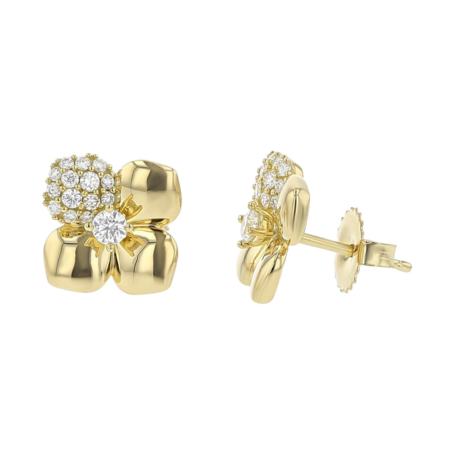 Enchanted Garden Diamond Petal Stud Earrings