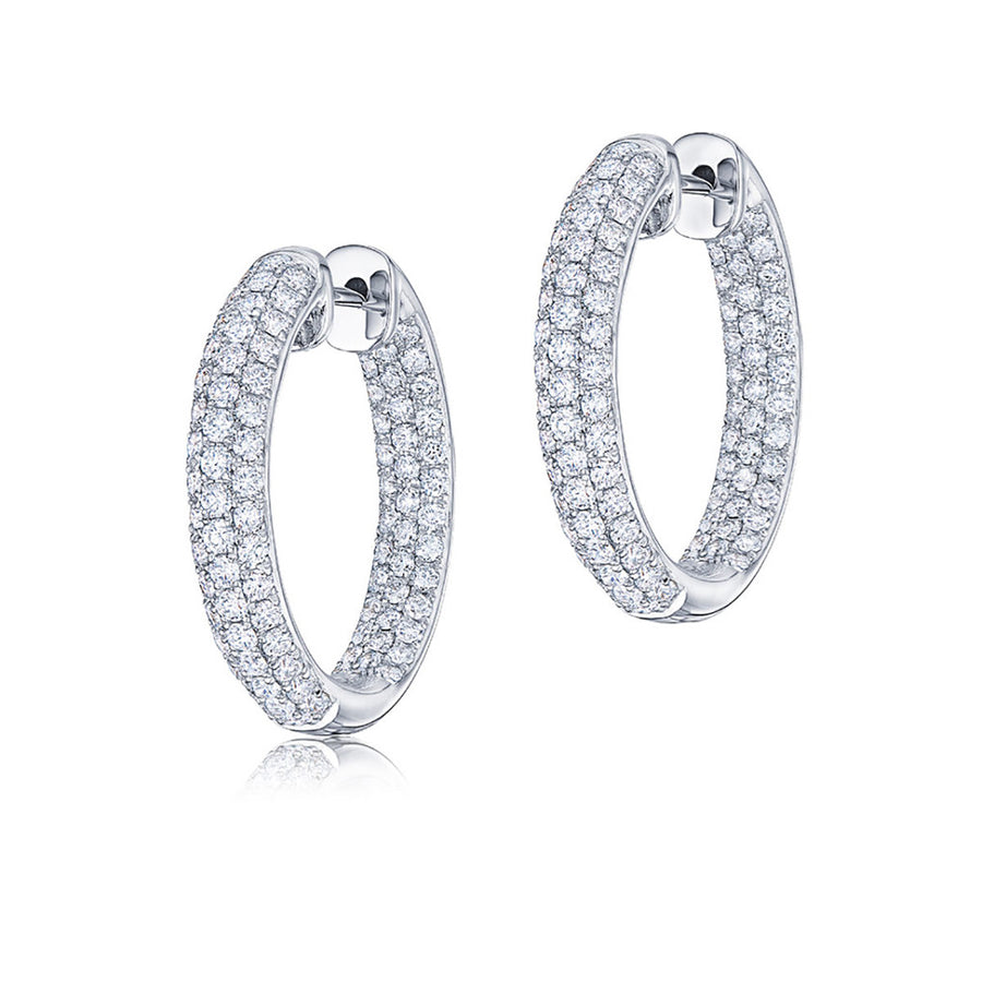 Hoop Earrings with Pave Diamonds