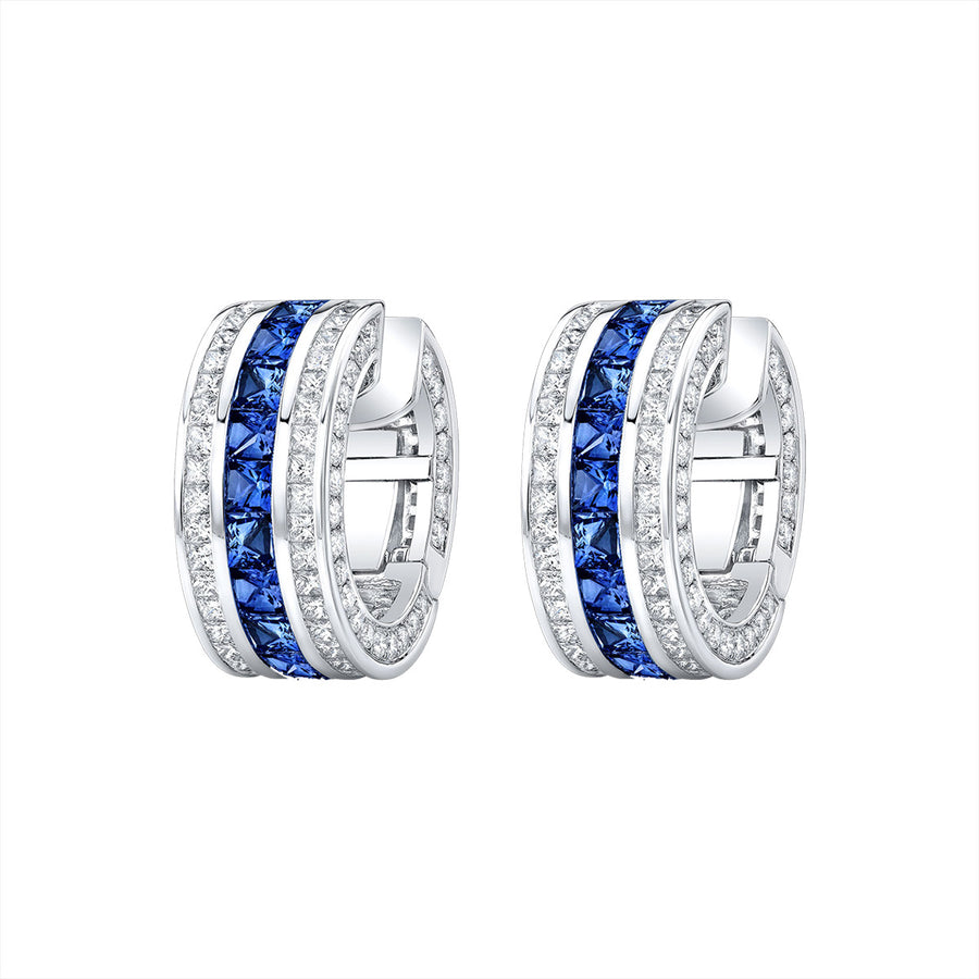 Masterpiece Sapphire and Diamond Clutch Earrings