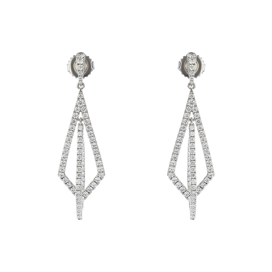 Geometric Diamond Dangle Earrings