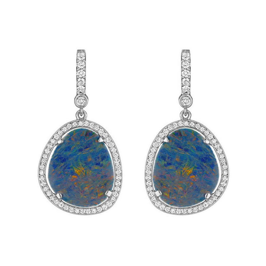 Bolder Opal and Diamond Drop Earrings