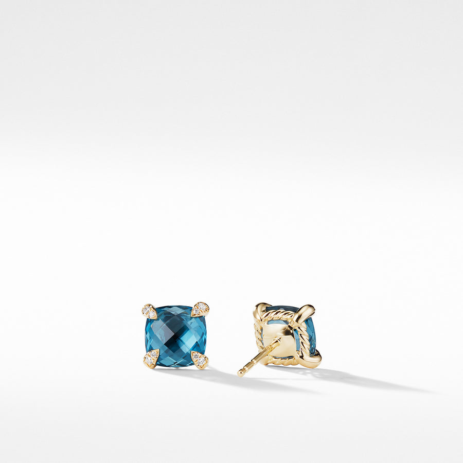 Chatelaine Earrings with Hampton Blue Topaz in 18K Gold